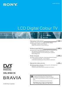Manual Sony Bravia KDL-W40A11E LCD Television