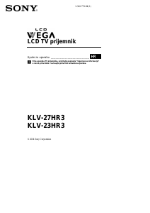 Priručnik Sony Wega KLV-27HR3 LCD televizor