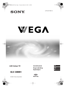 Käyttöohje Sony Wega KLV-30MR1 Nestekidetelevisio