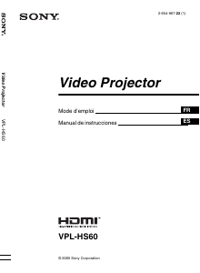 Manual de uso Sony VPL-HS60 Proyector