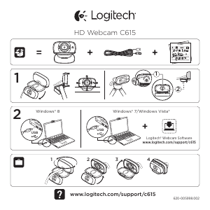 説明書 Logitech C615 ウェブカメラ