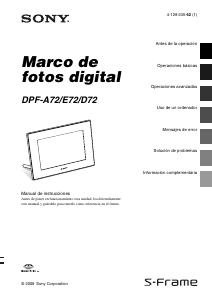 Manual de uso Sony DPF-D72 Marco digital