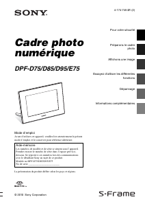 Mode d’emploi Sony DPF-D95 Cadre photo numérique