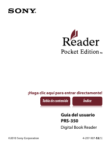 Manual de uso Sony PRS-350 E-reader