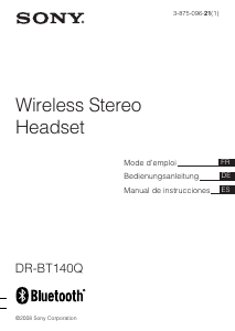 Mode d’emploi Sony DR-BT140Q Headset