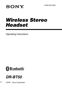 Manual Sony DR-BT50 Headset