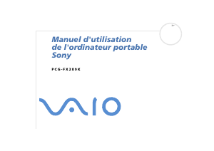 Mode d’emploi Sony Vaio PCG-FX209K Ordinateur portable