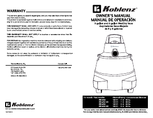 Manual Koblenz WD-6K2 US Vacuum Cleaner