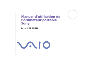 Mode d’emploi Sony Vaio PCG-FX805 Ordinateur portable