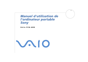 Mode d’emploi Sony Vaio PCG-GRX316MP Ordinateur portable