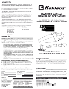 Manual de uso Koblenz HV-108 KR Aspirador de mano