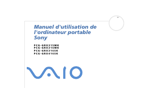 Mode d’emploi Sony Vaio PCG-GRX416SK Ordinateur portable