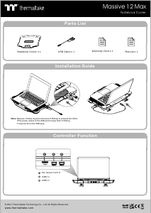 Handleiding Thermaltake Massive 12 Max Laptopkoeler