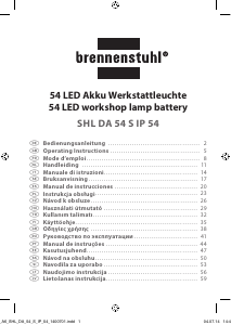 Rokasgrāmata Brennenstuhl SHL DA 54 S IP 54 Lampa
