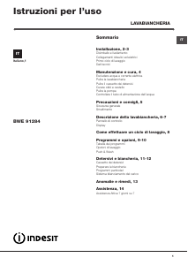 Manuale Indesit BWE 91284X WSSS IT Lavatrice