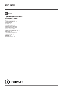 Manual Indesit DSR 15M9 C UK Dishwasher