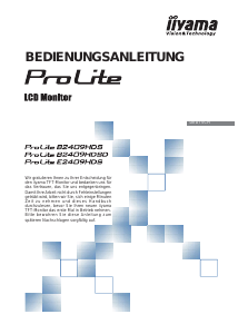Bedienungsanleitung iiyama ProLite B2409HDS LCD monitor