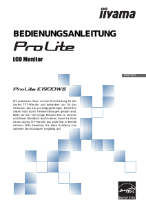 Bedienungsanleitung iiyama ProLite E1900WS LCD monitor