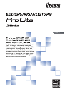 Bedienungsanleitung iiyama ProLite E2407HDSV LCD monitor