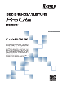 Bedienungsanleitung iiyama ProLite E2473HDS LCD monitor