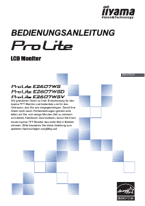 Bedienungsanleitung iiyama ProLite E2607WSV LCD monitor