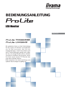 Bedienungsanleitung iiyama ProLite TH4264MIS LCD monitor