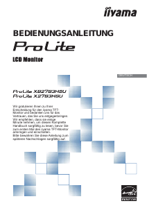 Bedienungsanleitung iiyama ProLite XB2783HSU LCD monitor