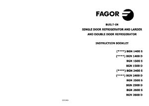 Bedienungsanleitung Fagor 3FID-144 Kühlschrank