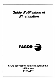 Manuale Fagor 2HF-40B Forno