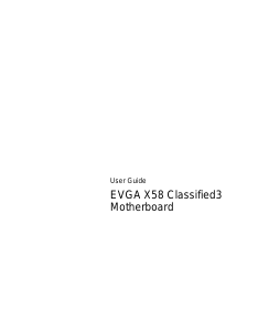 Handleiding EVGA X58 Classified 3 Moederbord