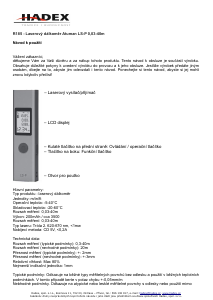 Manuál Hadex R185 Laserový dálkoměr