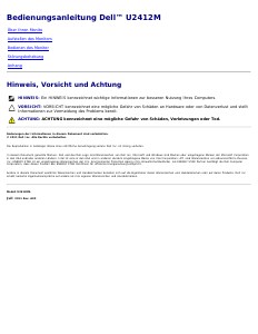 Bedienungsanleitung Dell U2412M LCD monitor