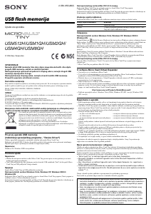 Priručnik Sony USM8GH USB pogon