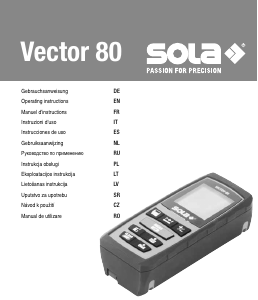 Manual SOLA Vector 80 Laser Distance Meter