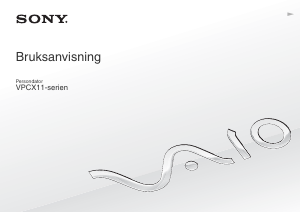 Bruksanvisning Sony Vaio VPCX11X6E Bärbar dator