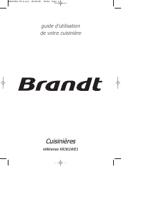 Mode d’emploi Brandt KR361WE1 Cuisinière