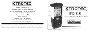 Manuál Trotec BD15 Laserový dálkoměr