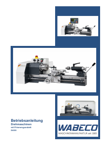 Bedienungsanleitung Wabeco D4000 Drehbank