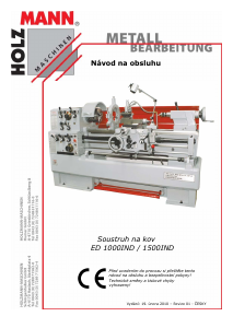 Manuál Holzmann ED 1500IND Soustruh