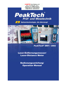 Manual PeakTech P 2802 Laser Distance Meter