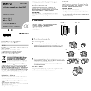 Manual Sony SAL20F28 Lente