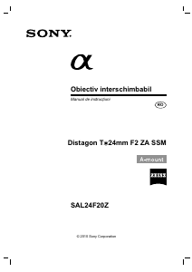 Manual Sony SAL24F20Z Obiectiv