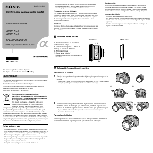 Manual de uso Sony SAL28F28 Objetivo