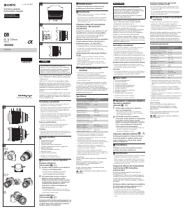 Manuál Sony SEL1224G Objektiv