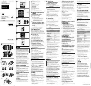 Bedienungsanleitung Sony SEL70300G Objektiv