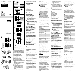 Bedienungsanleitung Sony SEL85F14GM Objektiv