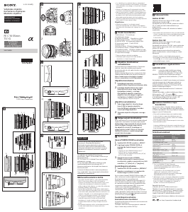 Rokasgrāmata Sony SELC1635G Fotokameras objektīvs