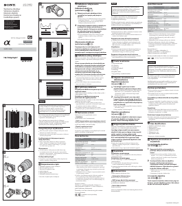 Instrukcja Sony SELP18105G Obiektyw