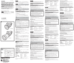 Manual de uso Sony VCL-DEH08R Objetivo