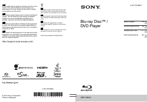 Bedienungsanleitung Sony BDP-A6000 Blu-ray player